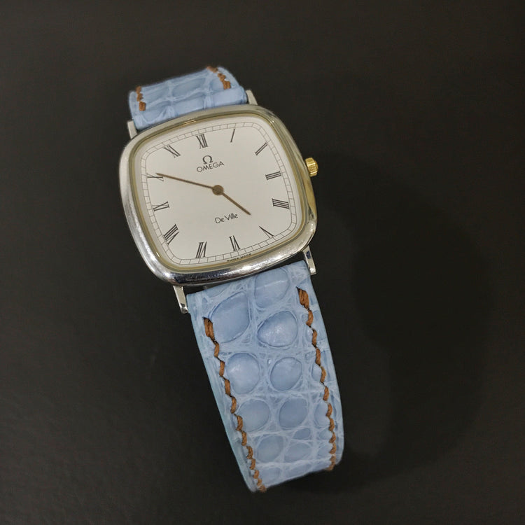 Bespoke Watch Strap in Baby Blue Himalaya Crocodile – Solitaire Official