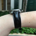 Bespoke Watch Strap in Glossy Black Crocodile