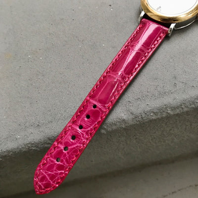 Bespoke Watch Strap in Fuchsia Pink Crocodile