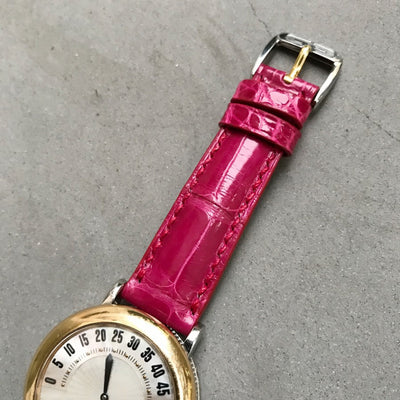 Bespoke Watch Strap in Fuchsia Pink Crocodile