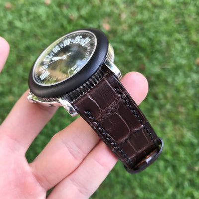 Bespoke Watch Strap in Chocolate Brown Crocodile