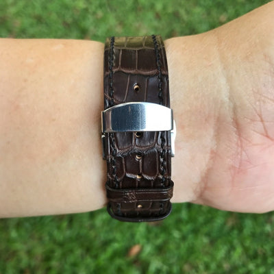 Bespoke Watch Strap in Chocolate Brown Crocodile