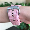 Bespoke Watch Strap in Baby Pink Circular Grains Alligator