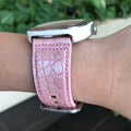 Bespoke Watch Strap in Baby Pink Circular Grains Alligator