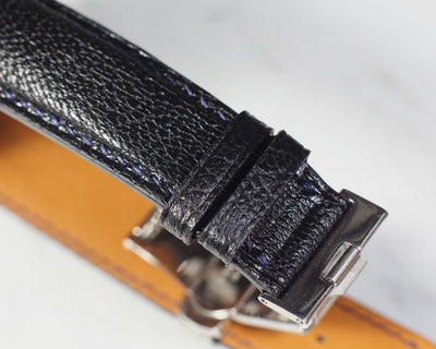 Bespoke Watch Strap in Black Chèvre