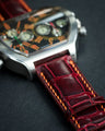 Bespoke Watch Strap in Blood Red Crocodile