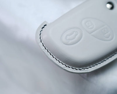 Bespoke Key Fob Cover in White Nappa