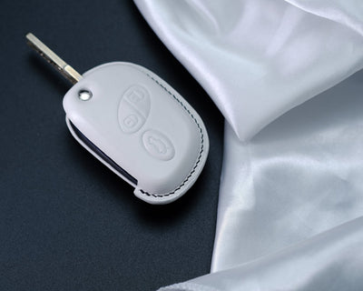 Bespoke Key Fob Cover in White Nappa