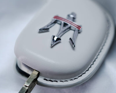 Bespoke Key Fob Cover in White Nappa