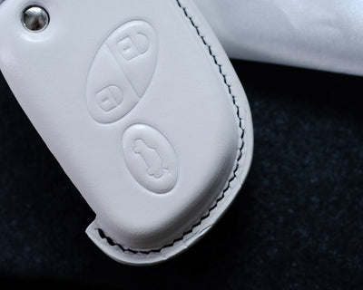 Bespoke Key Fob Cover in White Nappa