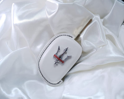 Bespoke Key Fob Cover in White Nappa