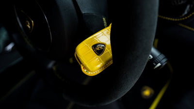 Bespoke Key Fob Cover in Yellow Crocodile